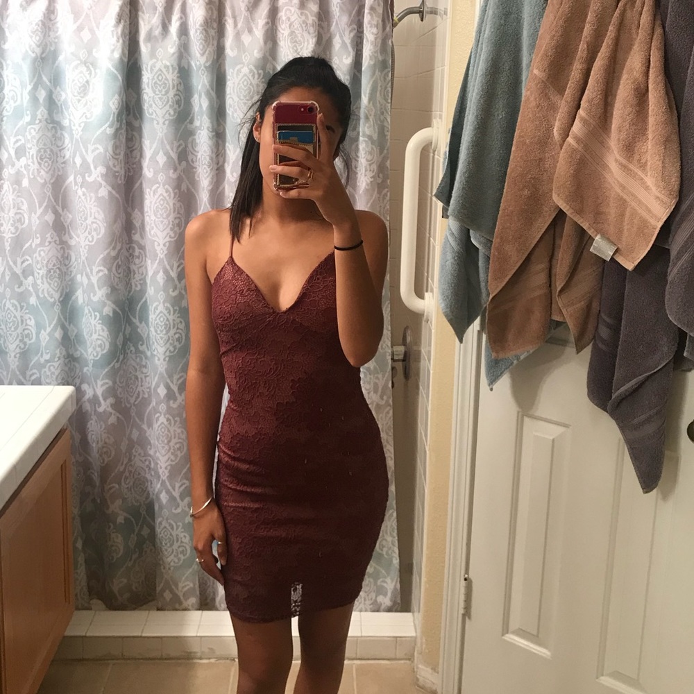 Purple Lace Bodycon Dress